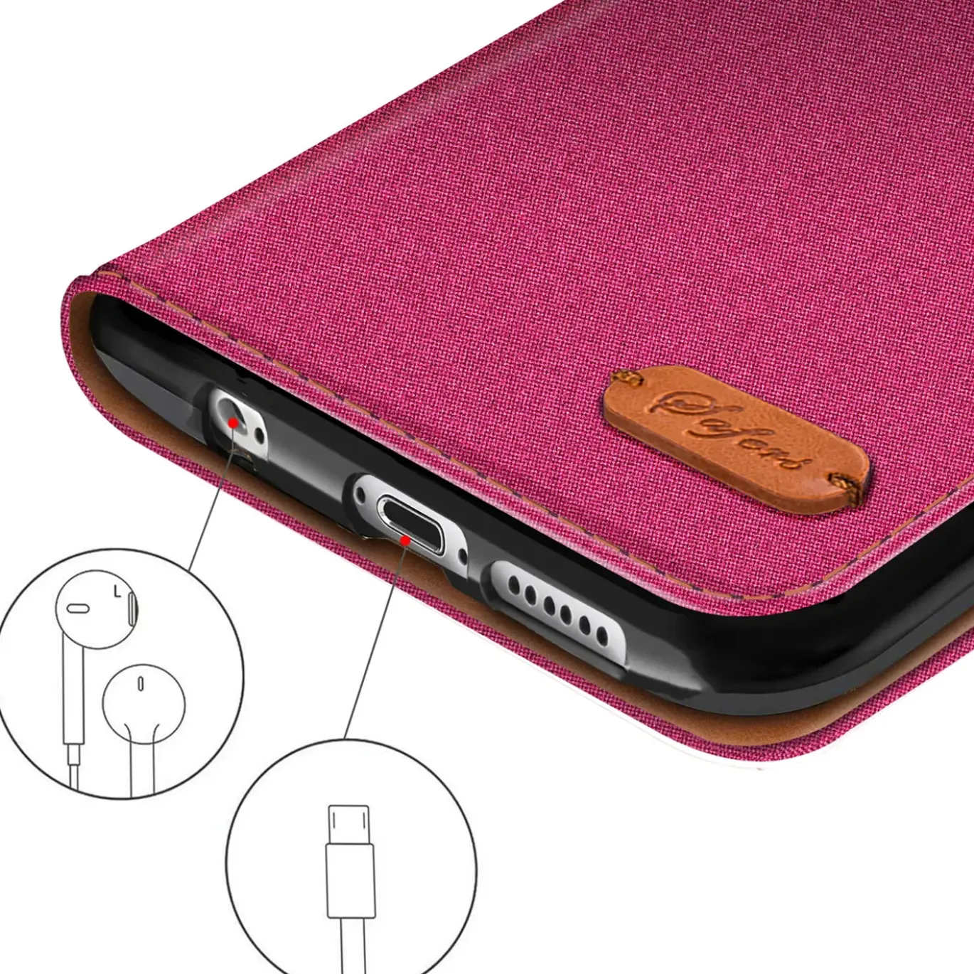 iPhone 6 / 6S - Jeanslook Klapphülle mit Kartenfach