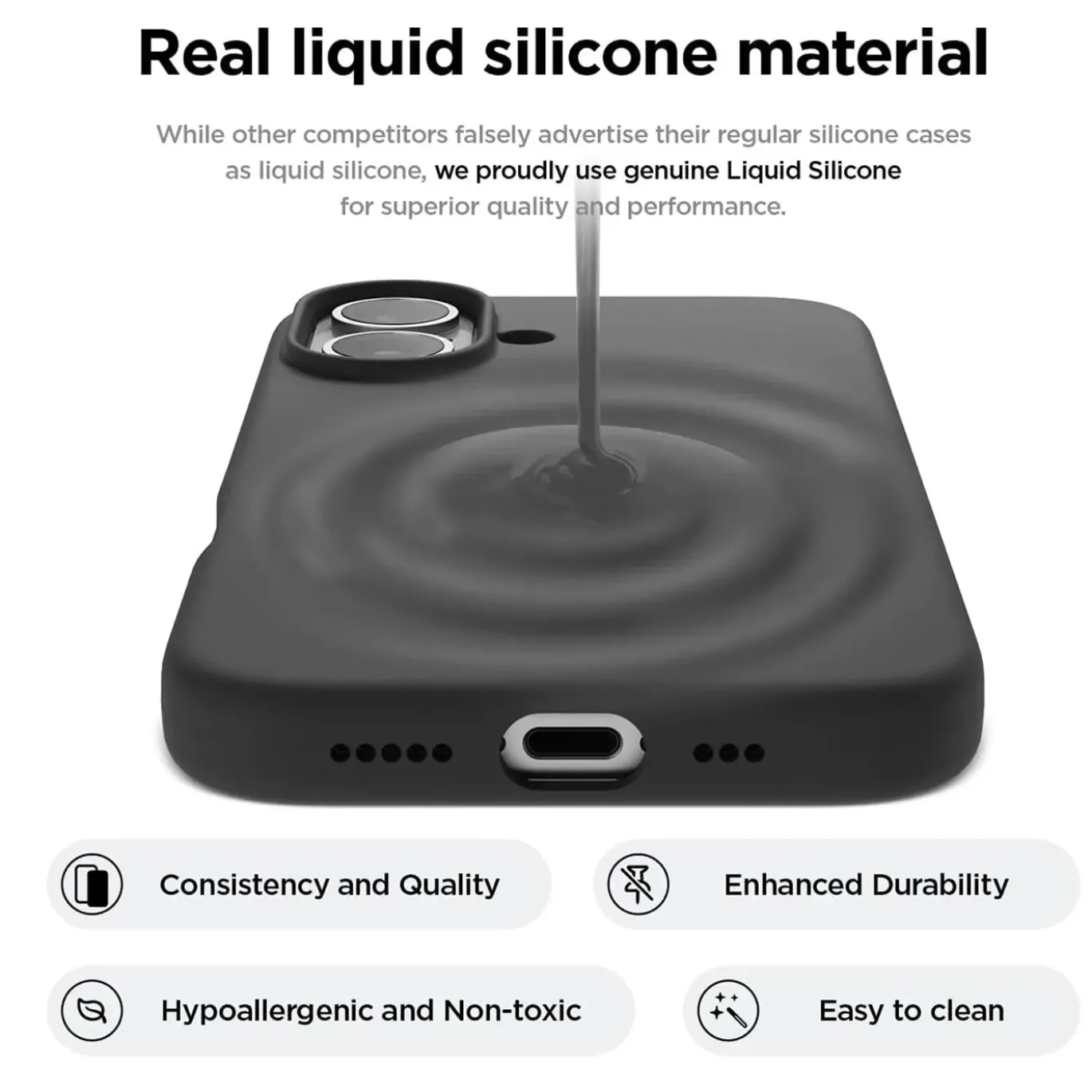 iPhone 16 - Silikon Case mit Mikrofaser-Innenseite
