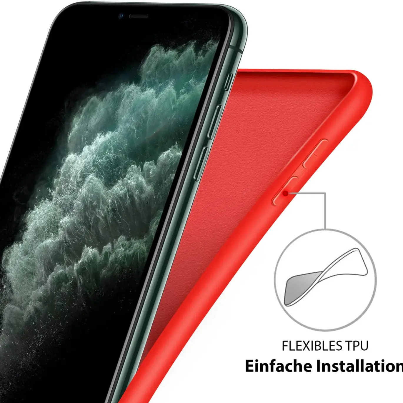 iPhone 11 - Silikon Case mit Mikrofaser-Innenseite