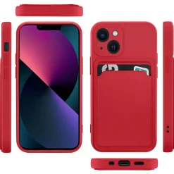 iPhone 15 - Silikonhülle mit Kartenfach & Kameraschutz