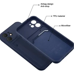 iPhone 15 - Silikonhülle mit Kartenfach & Kameraschutz