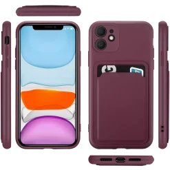 iPhone 11 - Silikonhülle mit Kartenfach & Kameraschutz