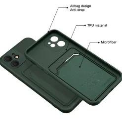 iPhone 11 - Silikonhülle mit Kartenfach & Kameraschutz