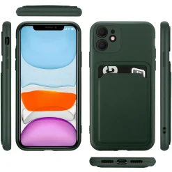 iPhone 11 - Silikonhülle mit Kartenfach & Kameraschutz