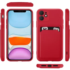 iPhone 11 - Silikonhülle mit Kartenfach & Kameraschutz