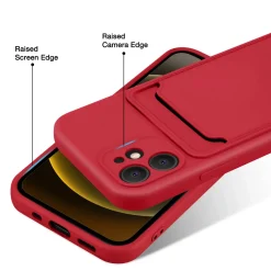 iPhone 12 - Silikonhülle mit Kartenfach & Kameraschutz