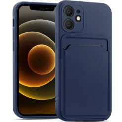 iPhone 12 - Silikonhülle mit Kartenfach & Kameraschutz