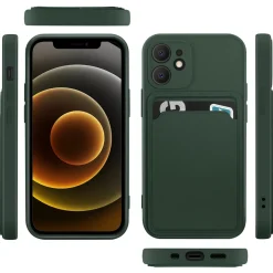 iPhone 12 - Silikonhülle mit Kartenfach & Kameraschutz