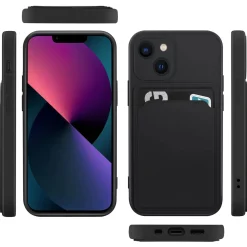 iPhone 14 - Silikonhülle mit Kartenfach & Kameraschutz