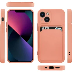 iPhone 14 - Silikonhülle mit Kartenfach & Kameraschutz