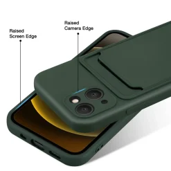 iPhone 14 - Silikonhülle mit Kartenfach & Kameraschutz