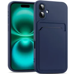 iPhone 16 - Silikonhülle mit Kartenfach & Kameraschutz