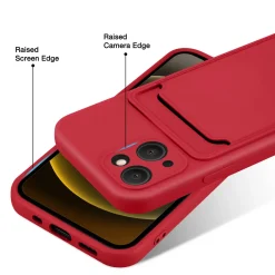 iPhone 13 - Silikonhülle mit Kartenfach & Kameraschutz
