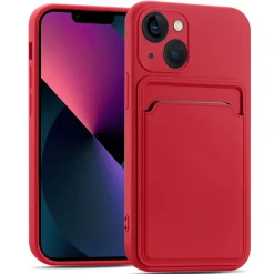 iPhone 13 - Silikonhülle mit Kartenfach & Kameraschutz