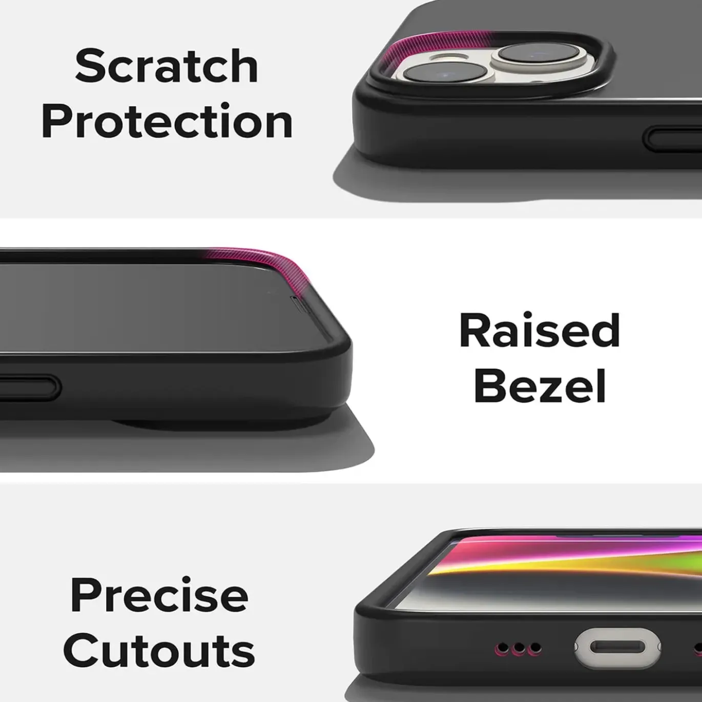 iPhone 15 - Slim Silikon Backcover Schwarz