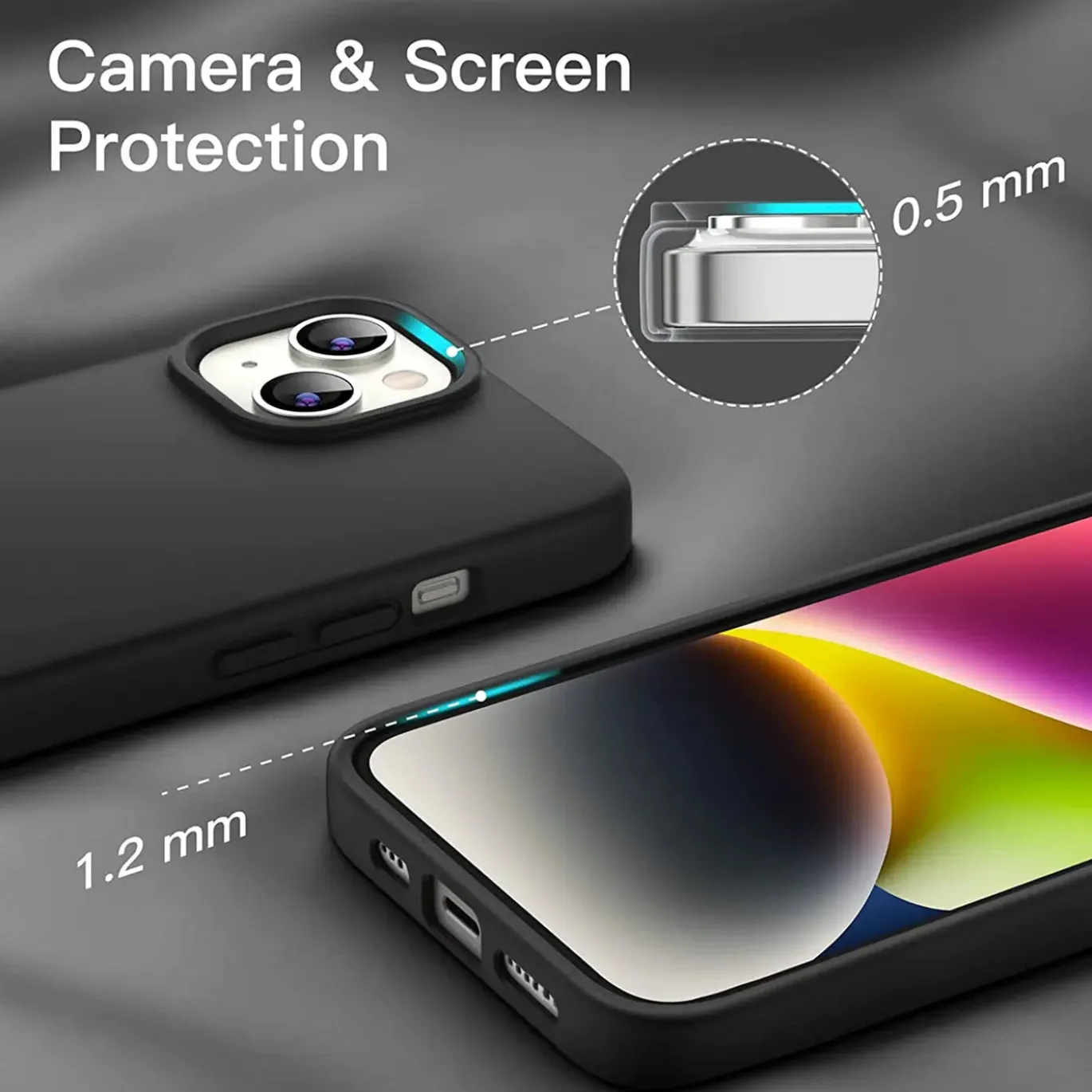 iPhone 14 - Slim Silikon Backcover Schwarz