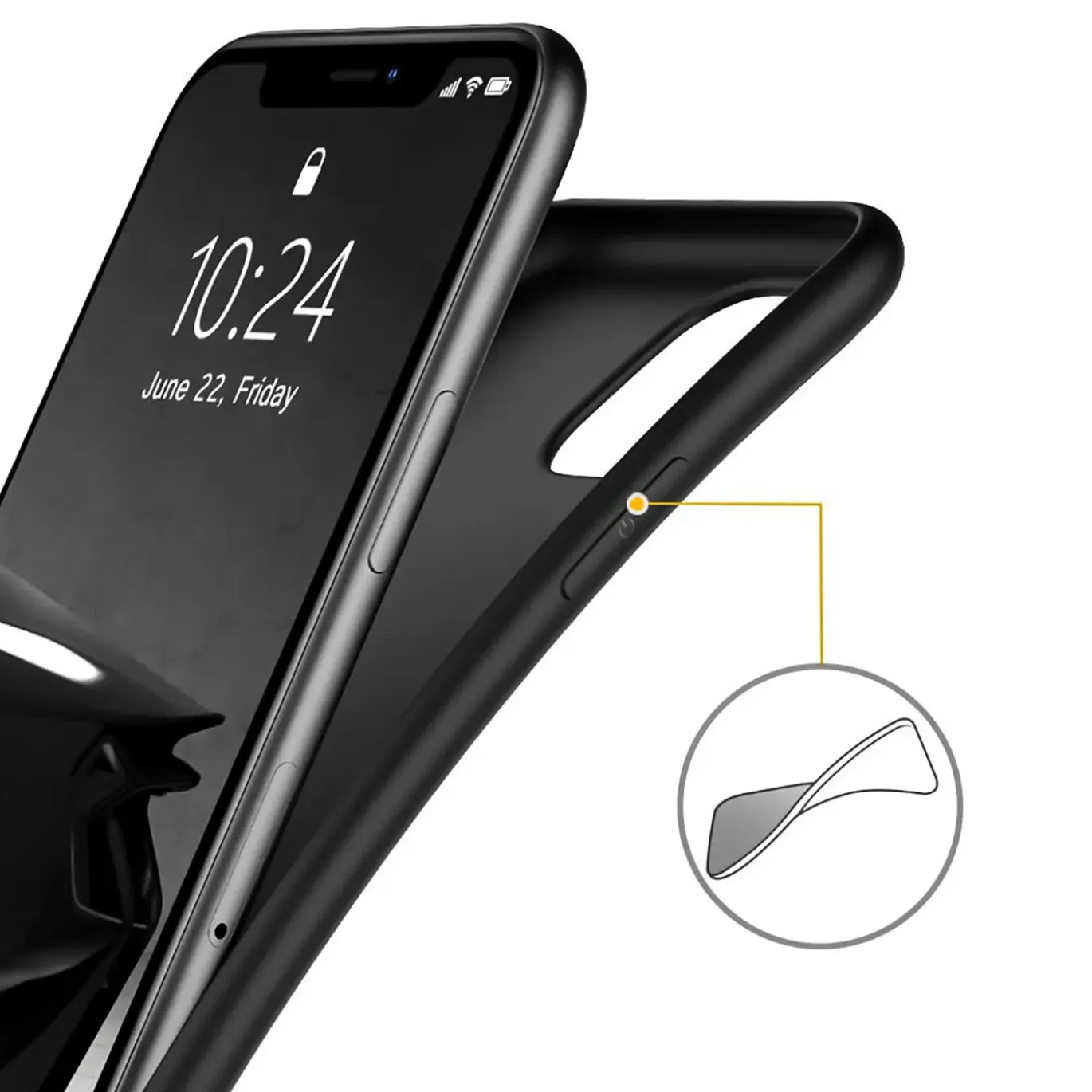 iPhone 11 - Slim Silikon Backcover Schwarz
