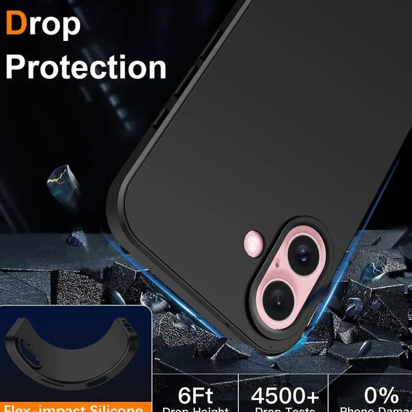 iPhone 16 - Slim Silikon Backcover Schwarz