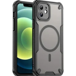 iPhone 12 - Stoßfestes MagSafe Case in Schwarz mit halbtransparenter Rückseite