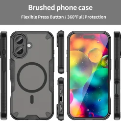 iPhone 17 - Stoßfestes MagSafe Case in Schwarz mit halbtransparenter Rückseite