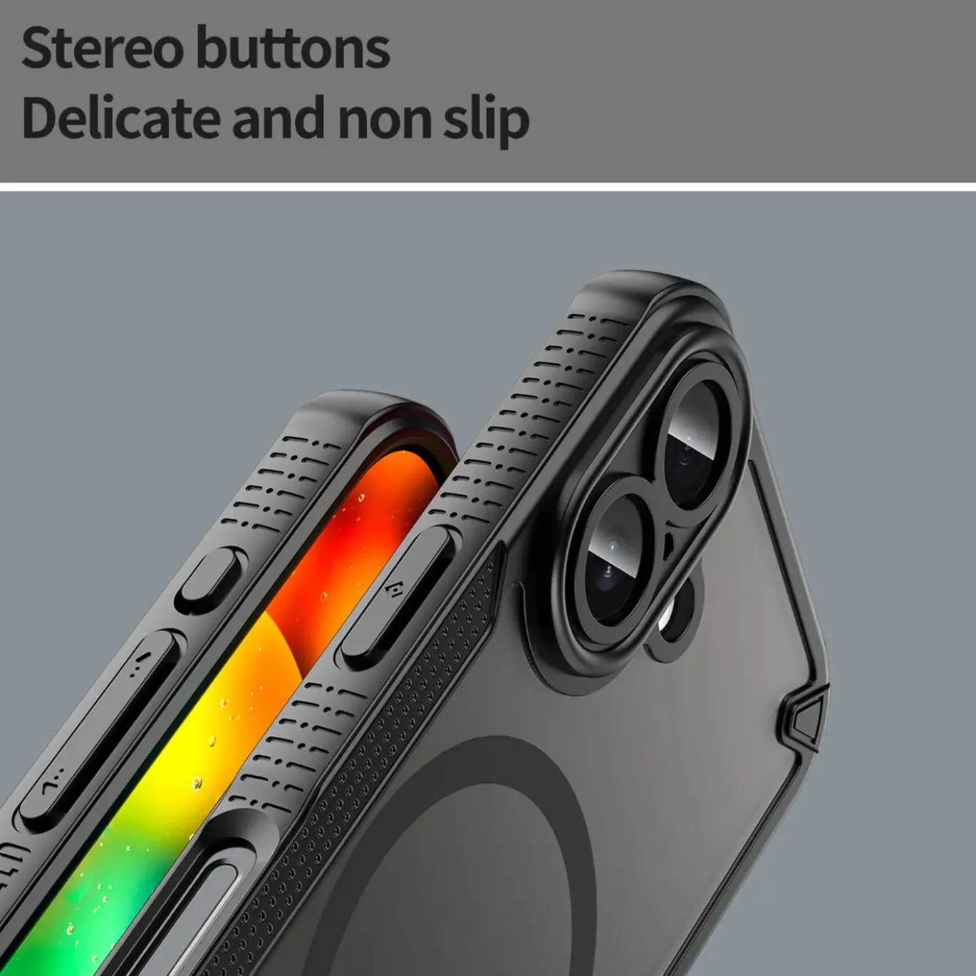 iPhone 17 - Stoßfestes MagSafe Case in Schwarz mit halbtransparenter Rückseite