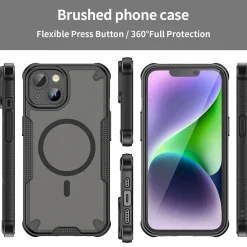 iPhone 14 - Stoßfestes MagSafe Case in Schwarz mit halbtransparenter Rückseite