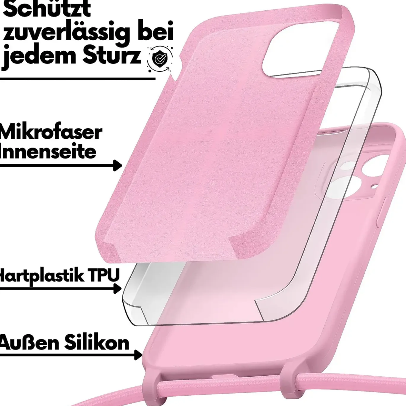 iPhone 12 - Umhängehülle mit Kameraschutz