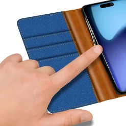 iPhone 17 Air - Jeanslook Klapphülle mit Kartenfach