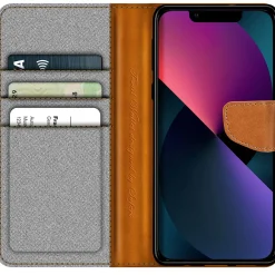 iPhone 13 Mini - Jeanslook Klapphülle mit Kartenfach