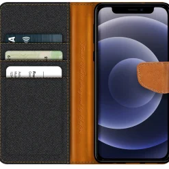 iPhone 12 Mini - Jeanslook Klapphülle mit Kartenfach