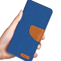 iPhone 12 Mini - Jeanslook Klapphülle mit Kartenfach
