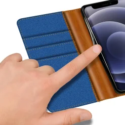 iPhone 12 Mini - Jeanslook Klapphülle mit Kartenfach