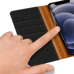 iPhone 12 Mini - Jeanslook Klapphülle mit Kartenfach