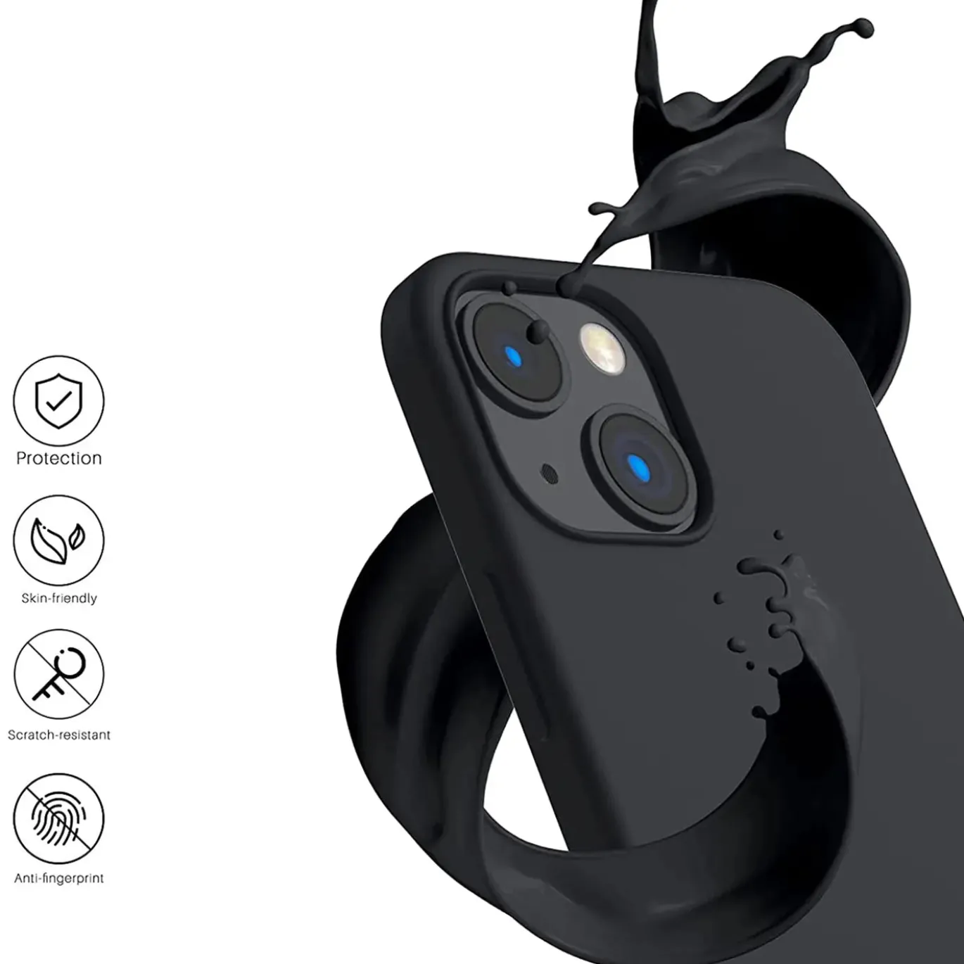 iPhone 13 Mini - Silikon Case mit Mikrofaser-Innenseite