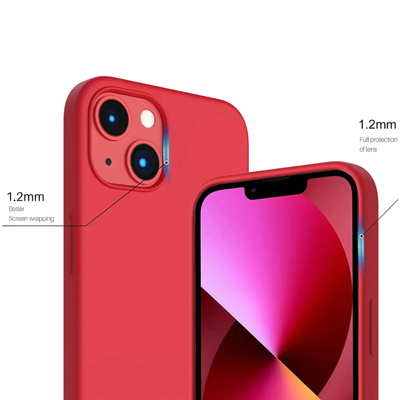 iPhone 13 Mini - Silikon Case mit Mikrofaser-Innenseite