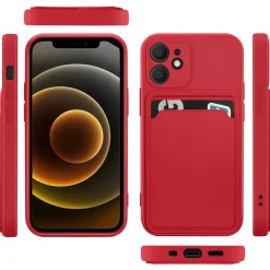 iPhone 12 Mini - Silikonhülle mit Kartenfach & Kameraschutz