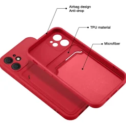 iPhone 12 Mini - Silikonhülle mit Kartenfach & Kameraschutz