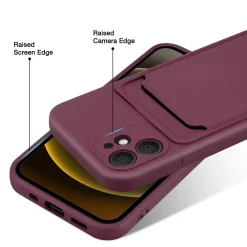 iPhone 12 Mini - Silikonhülle mit Kartenfach & Kameraschutz