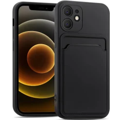 iPhone 12 Mini - Silikonhülle mit Kartenfach & Kameraschutz