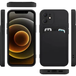 iPhone 12 Mini - Silikonhülle mit Kartenfach & Kameraschutz