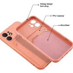 iPhone 12 Mini - Silikonhülle mit Kartenfach & Kameraschutz