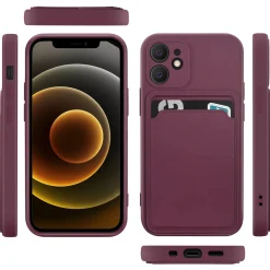 iPhone 12 Mini - Silikonhülle mit Kartenfach & Kameraschutz