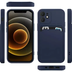 iPhone 12 Mini - Silikonhülle mit Kartenfach & Kameraschutz