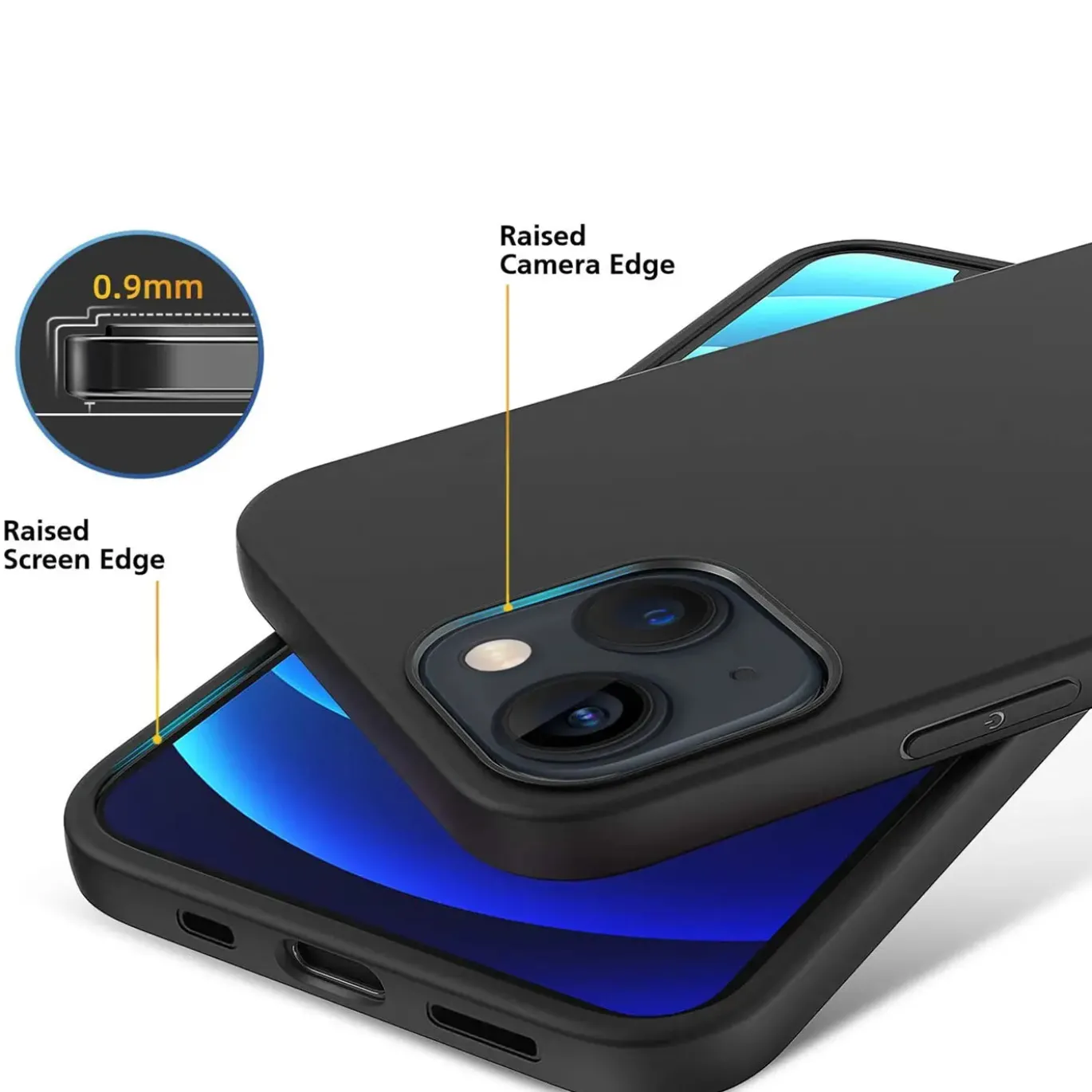 iPhone 13 Mini - Slim Silikon Backcover Schwarz