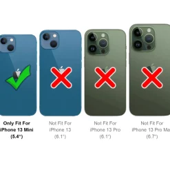 iPhone 13 Mini - Stoßfestes MagSafe Case in Schwarz mit halbtransparenter Rückseite