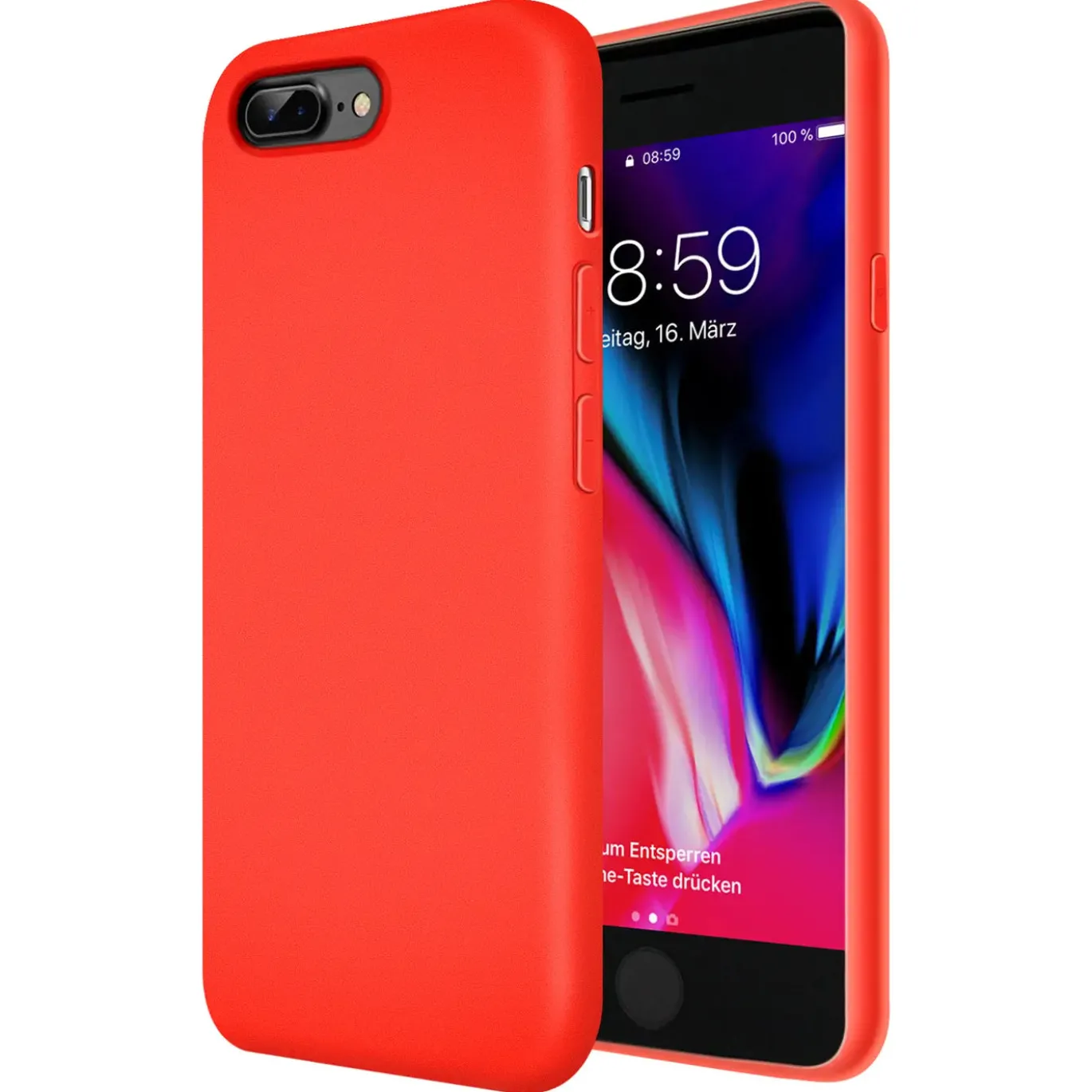 iPhone 7 Plus / 8 Plus - Silikon Case mit Mikrofaser-Innenseite