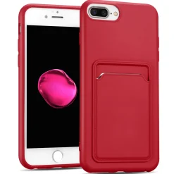 iPhone 7 Plus / 8 Plus - Silikonhülle mit Kartenfach & Kameraschutz