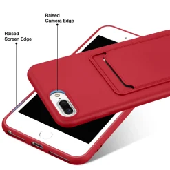 iPhone 7 Plus / 8 Plus - Silikonhülle mit Kartenfach & Kameraschutz