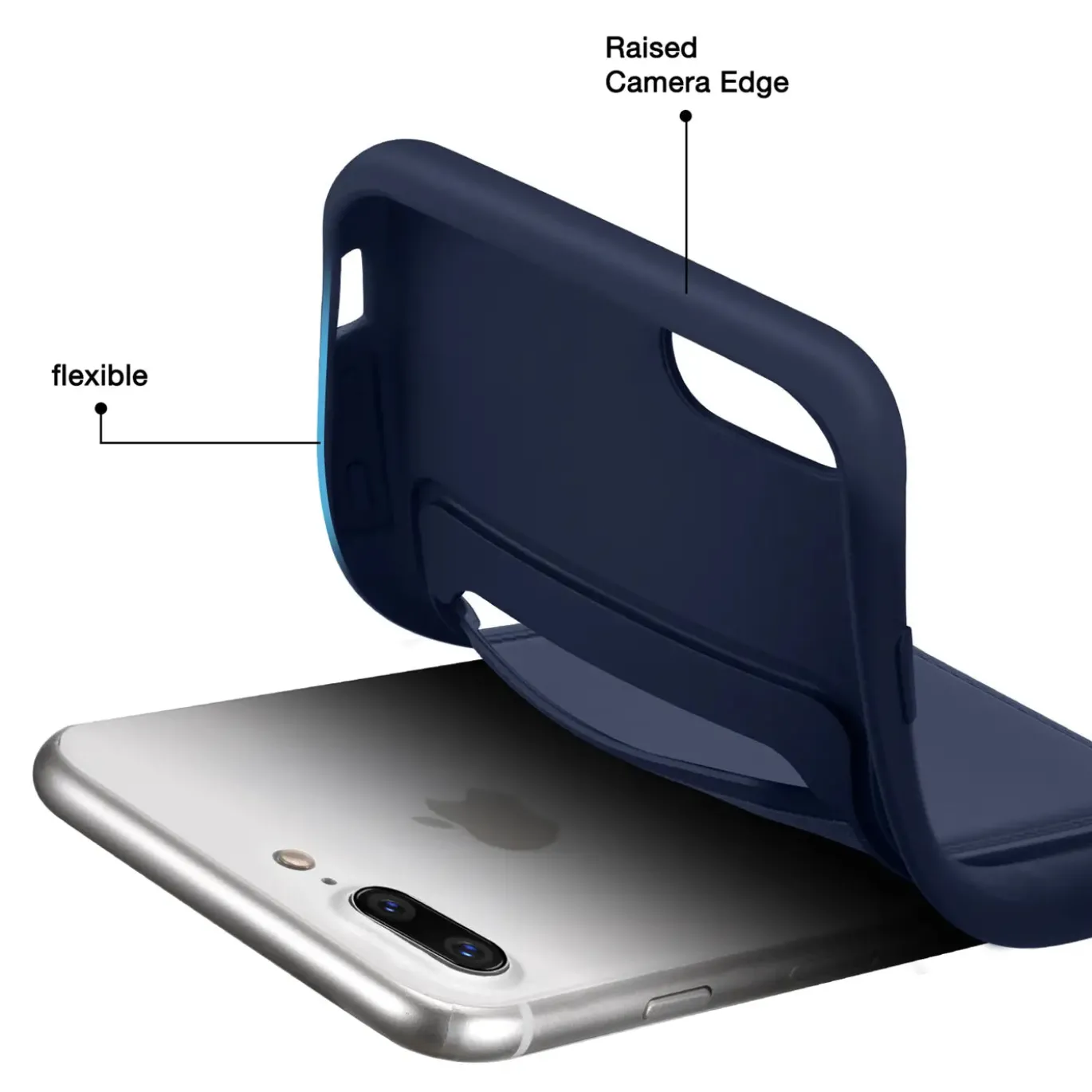 iPhone 7 Plus / 8 Plus - Silikonhülle mit Kartenfach & Kameraschutz