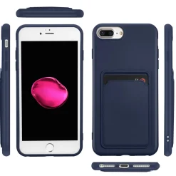 iPhone 7 Plus / 8 Plus - Silikonhülle mit Kartenfach & Kameraschutz